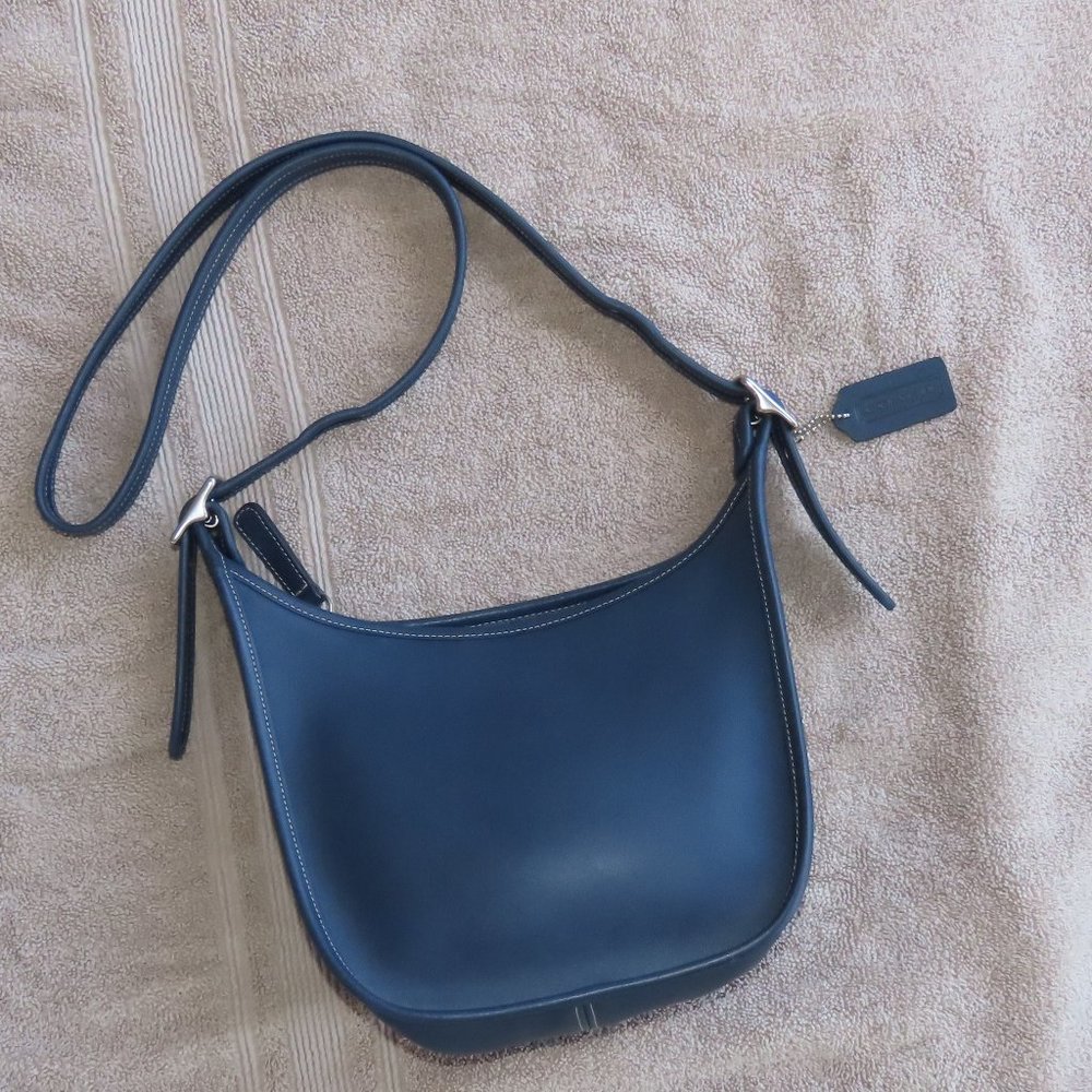 Coach blue leather shoulder/cross-body bag, new